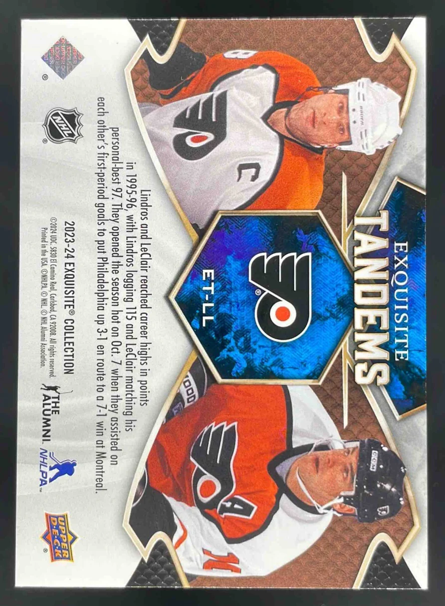 2023 Black Diamond Exquisite Collection Tandems Eric Lindros John LeClair /299 - Image 2
