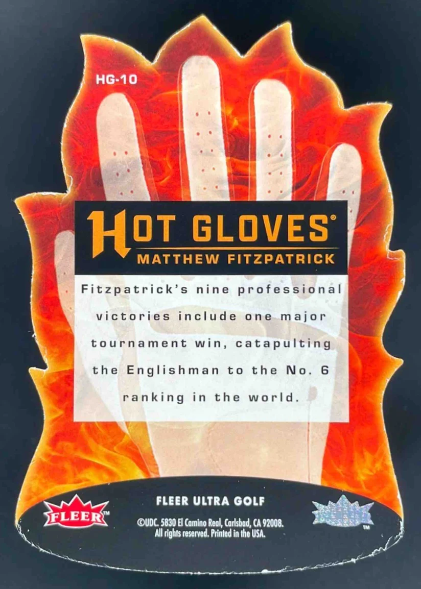 2023 Ultra Flair Hot Gloves #HG-10 Matthew Fitzpatrick - Image 2