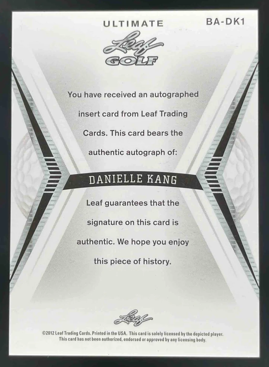 2012 Leaf Ultimate Golf Bronze Foil #BADK1 Danielle Kang Auto - Image 2