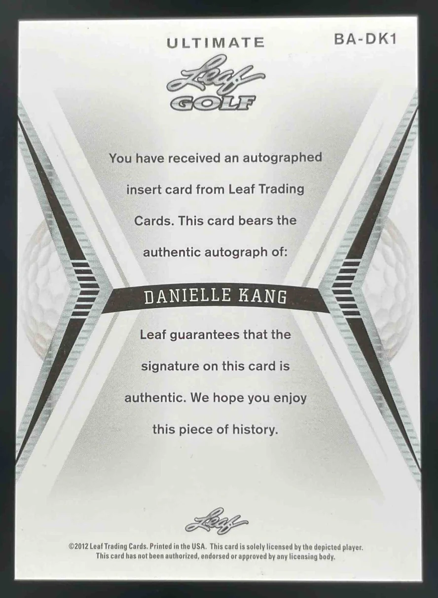2012 Leaf Ultimate Golf Bronze Foil #BADK1 Danielle Kang Auto - Image 2
