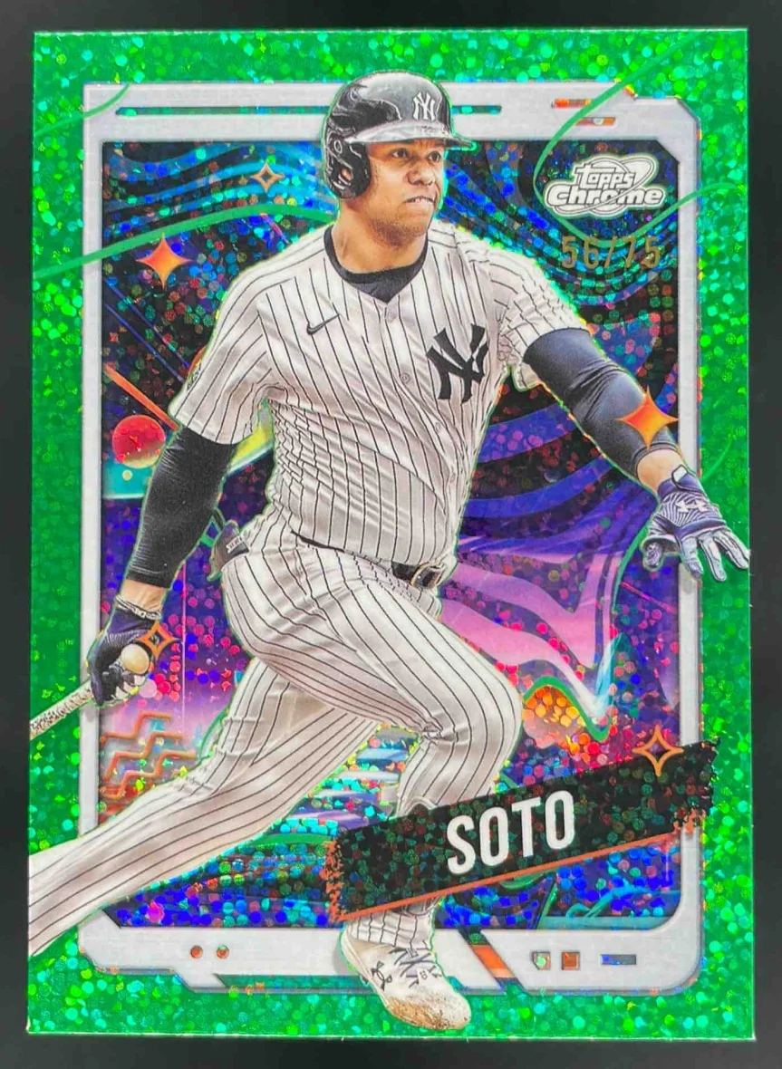 2024 Topps Cosmic Chrome Green Space Dust Refractor #42 Juan Soto /75