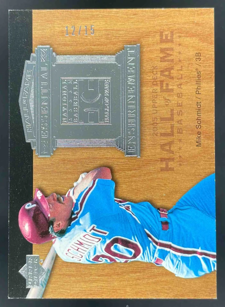 2005 UD Hall of Fame Essential Enshrinement Silver Mike Schmidt Batting /15
