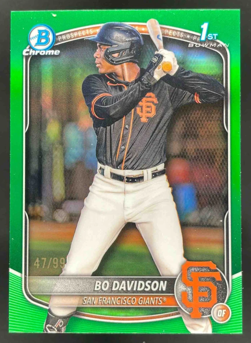 2025 Bowman Chrome Prospects Green Refractor #BCP-206 Bo Davidson RC /99