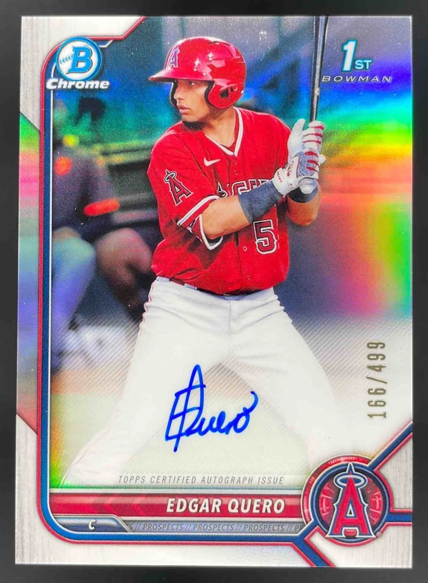 2022 Bowman Chrome Prospect Autographs Refractor #CPA-EQ Edgar Quero Auto /499