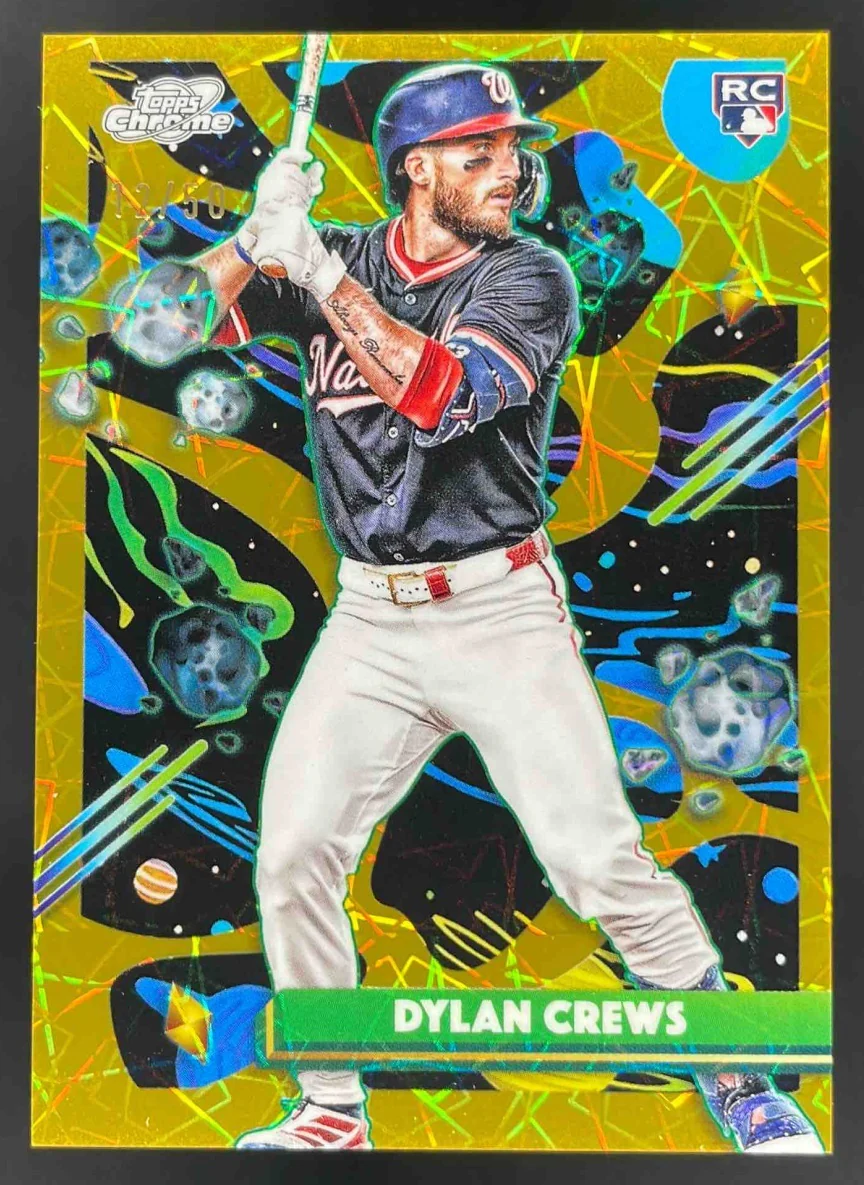 2025 Topps Cosmic Chrome Gold Interstellar Refractor #194 Dylan Crews RC /50
