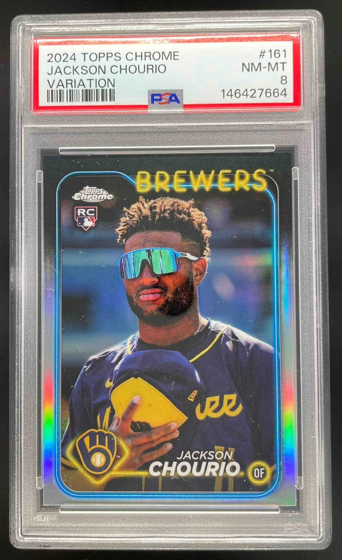 2024 Topps Chrome Image Variations #161 Jackson Chourio RC PSA 8