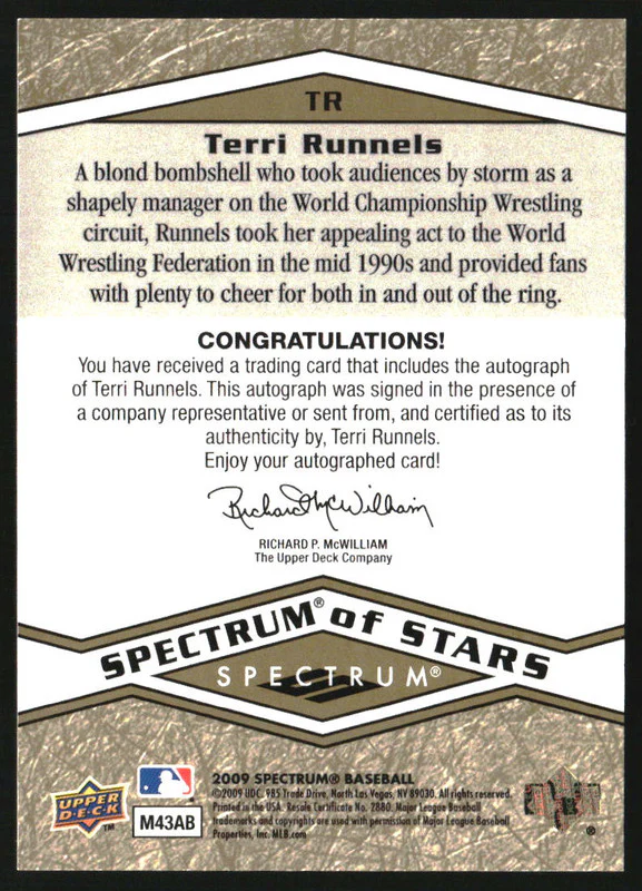 2009 Upper Deck Spectrum Spectrum of Stars Autographs #TR Terri Runnels Auto - Image 2