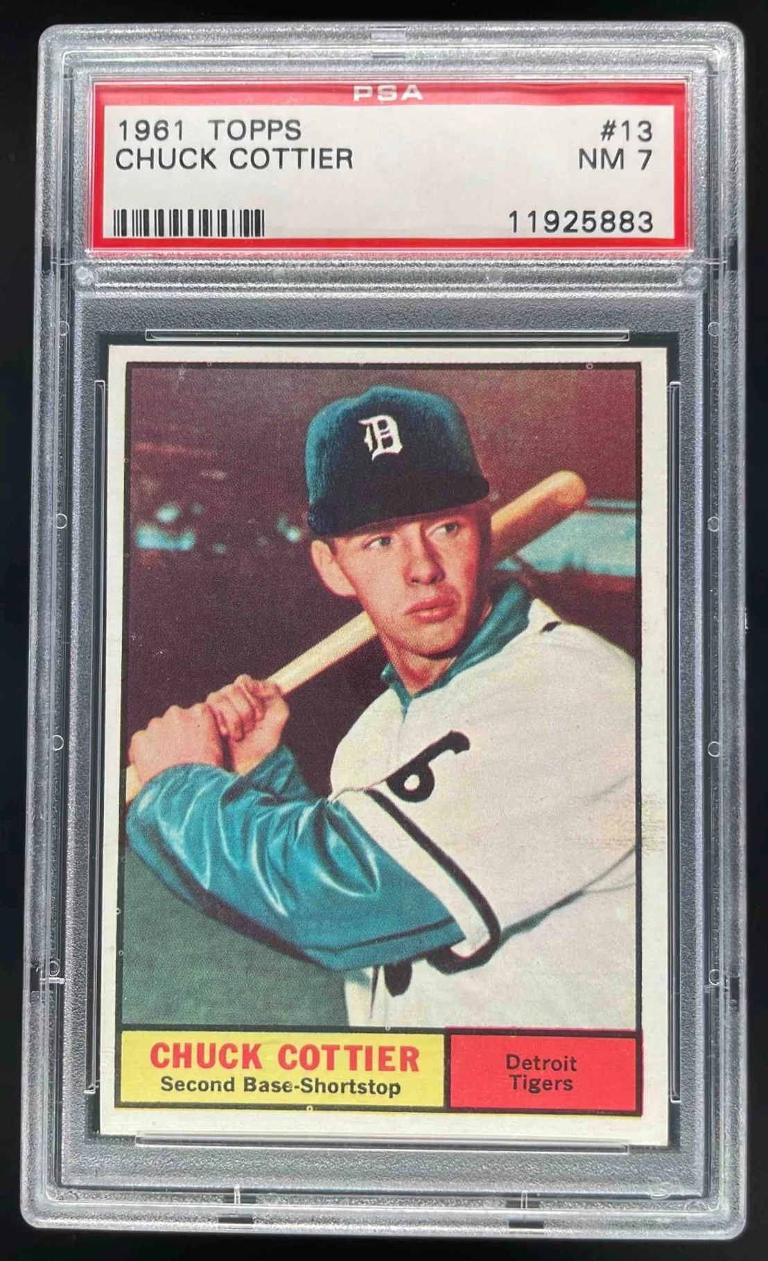 1961 Topps #13 Chuck Cottier PSA 7