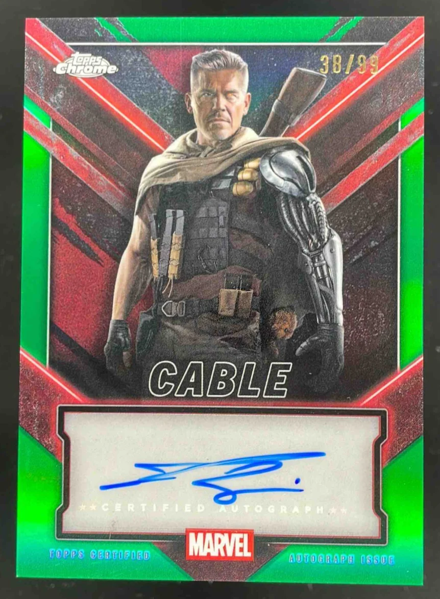 2025 Topps Chrome Deadpool Autographs Green Refractor Josh Brolin Cable Auto /99