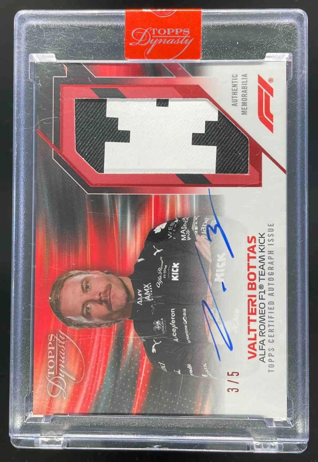 2023 Topps Dynasty Formula 1 Dynasty Patch Red #DAP-VBII Valtteri Bottas Auto /5