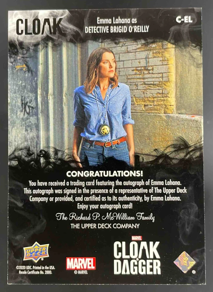 2021 Upper Deck Cloak and Dagger Cloak Autographs #C-EL Emma Lahana Auto - Image 2