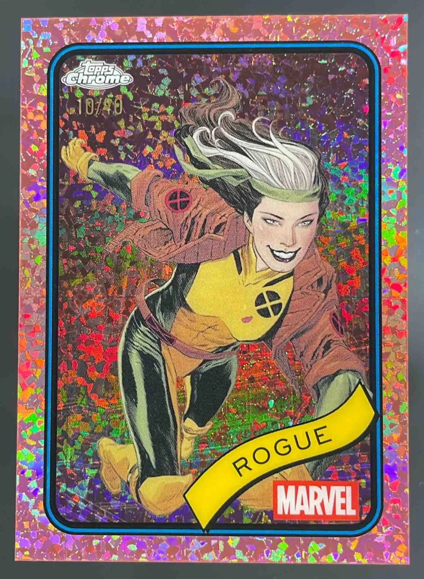 2025 Topps Chrome Marvel Rose Gold Mini Diamond Refractor #189 Rogue /40
