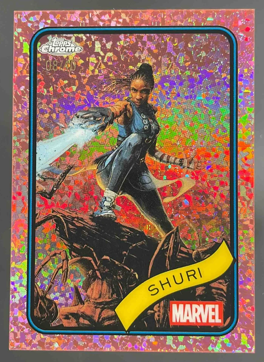 2025 Topps Chrome Marvel Rose Gold Mini Diamond Refractor #96 Shuri /40