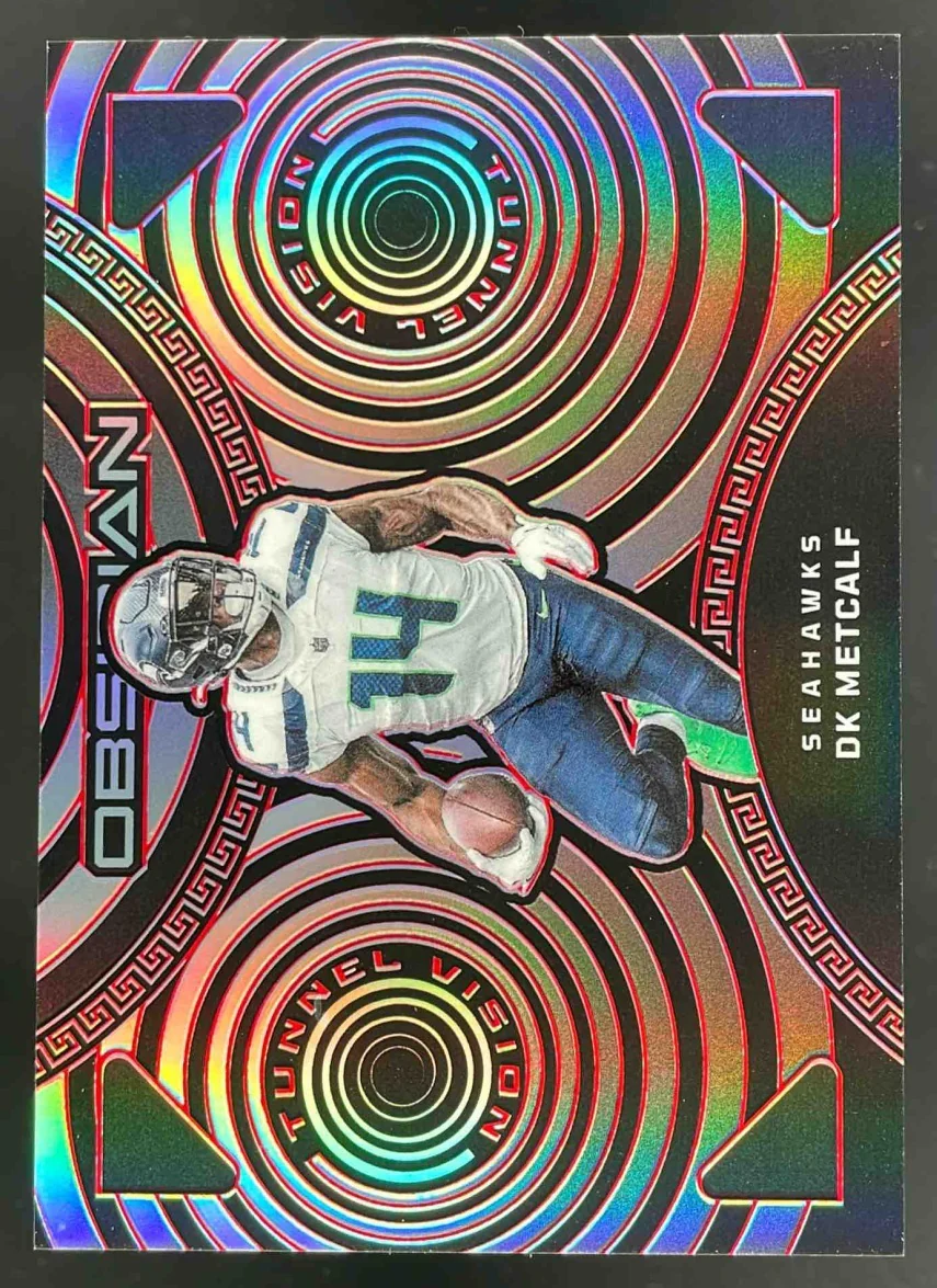 2023 Panini Obsidian Tunnel Vision Electric Etch Red #24 DK Metcalf /10