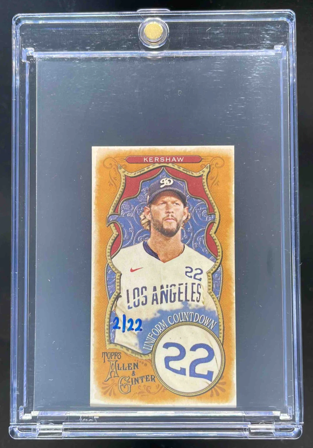 2025 Topps Allen & Ginter Uniform Countdown Mini #UC-22 Clayton Kershaw /22