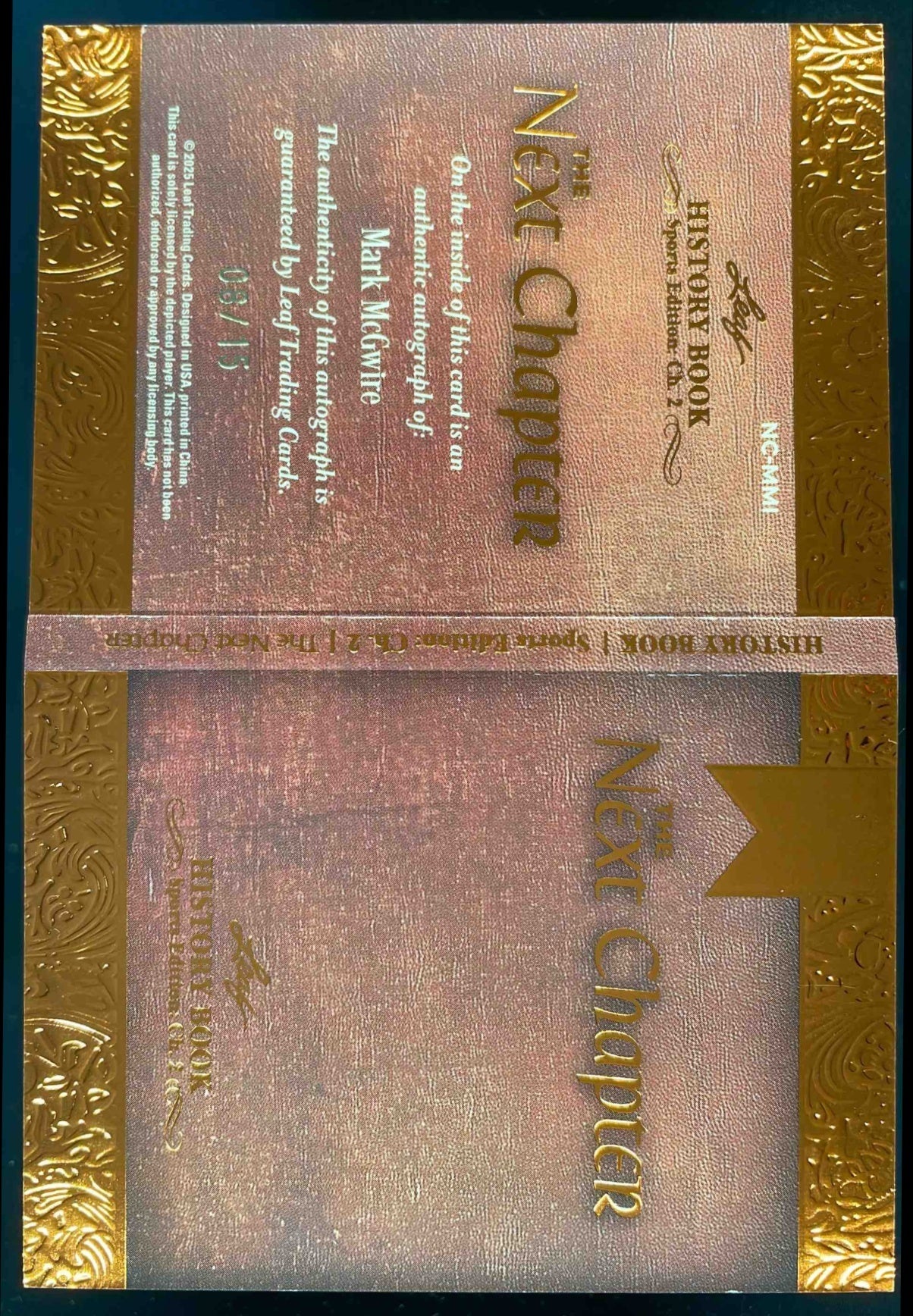 2025 Leaf History The Next Chapter Autograph Bronze Foil Mark McGwire Auto /15 - Image 2