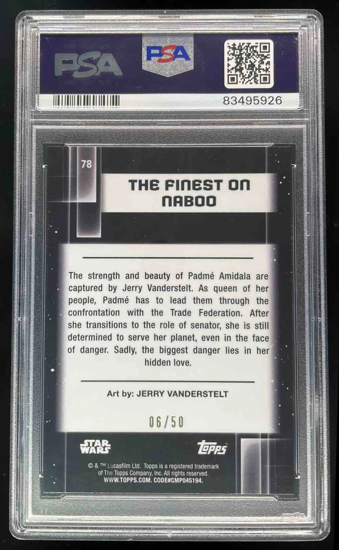 2021 Topps Chrome Star Wars Galaxy Mojo #78 The Finest on Naboo /50 PSA 10 - Image 2