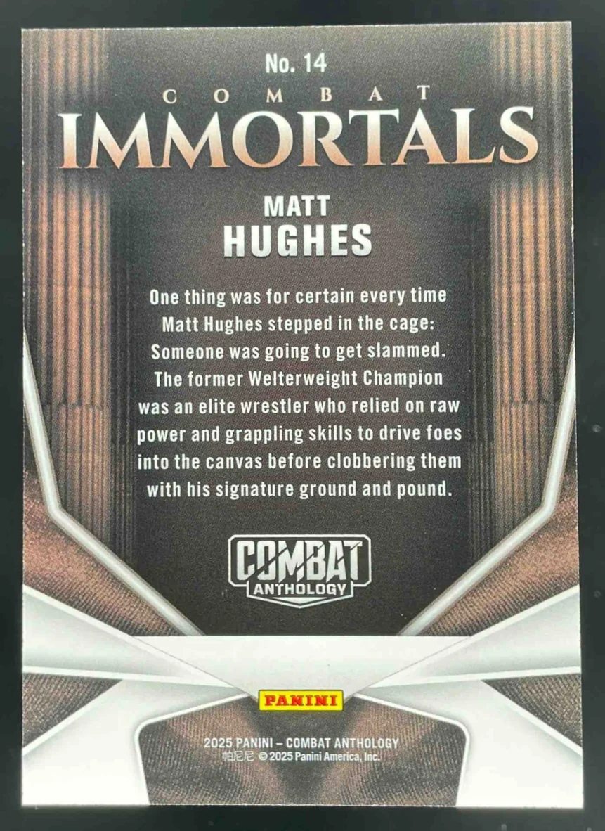 2025 Panini PFL Combat Anthology Combat Immortals Gold #14 Matt Hughes /10 - Image 2