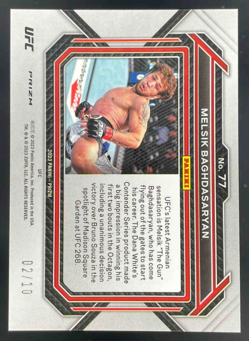 2023 Panini Prizm UFC Gold Prizms #77 Melsik Baghdasaryan RC /10 - Image 2