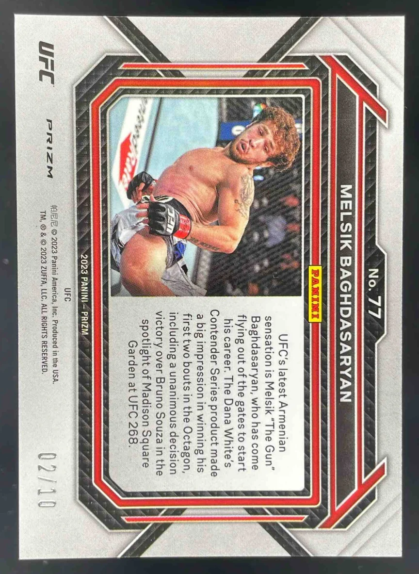 2023 Panini Prizm UFC Under Card Gold Prizms #77 Melsik Baghdasaryan RC /10 - Image 2