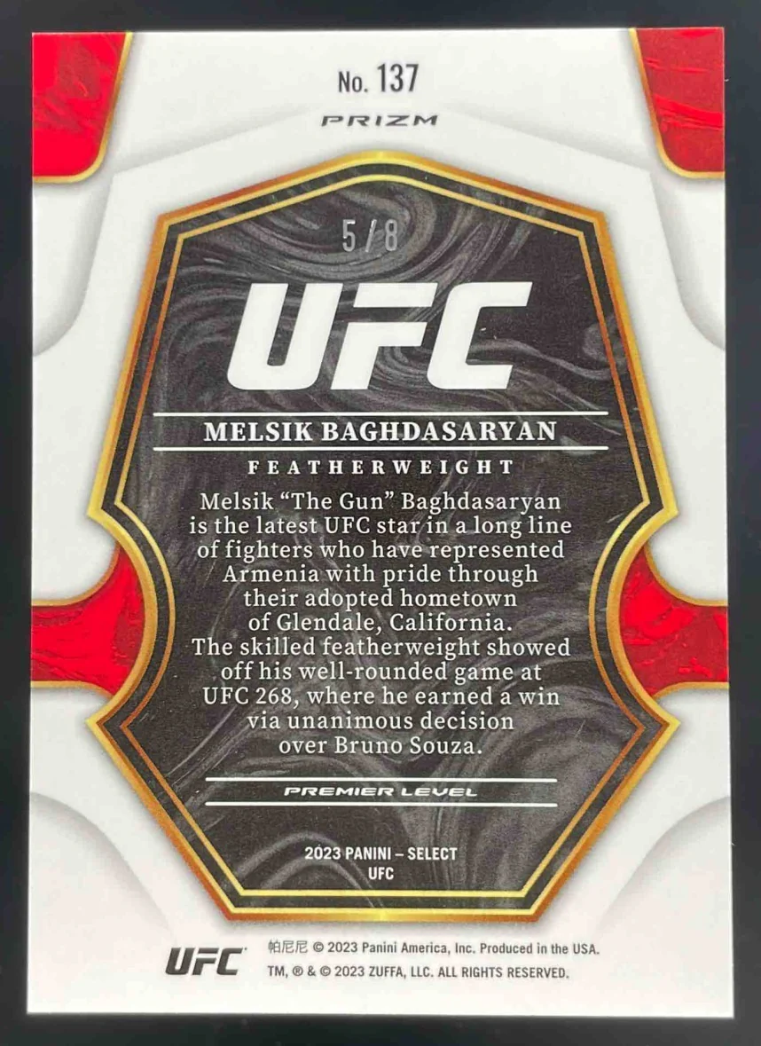 2023 Panini Select UFC Cracked Ice Prizms #137 Melsik Baghdasaryan /8 - Image 2