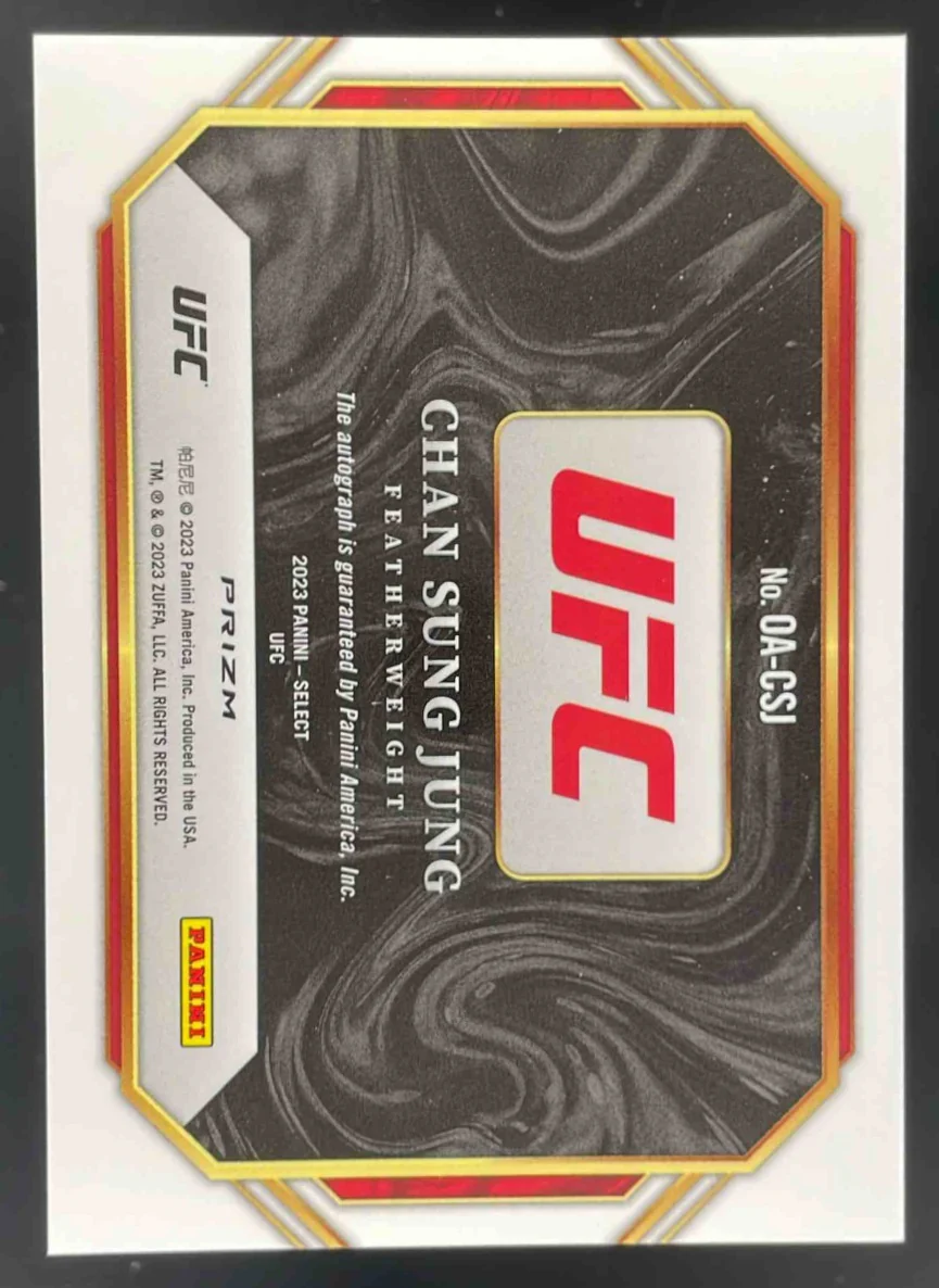 2023 Panini Select UFC Octagon Action Signatures #OA-CSJ Chan Sung Jung Auto - Image 2