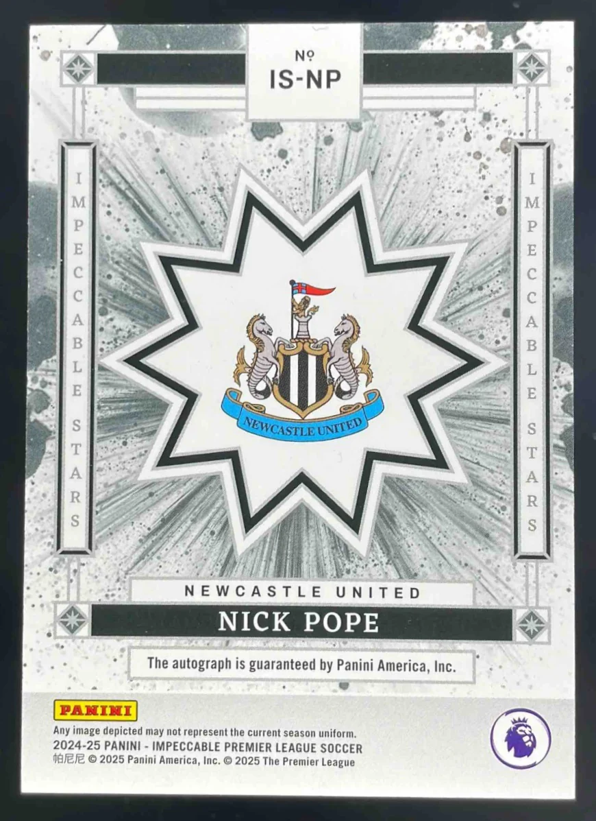 2020-21 Impeccable Premier League Stars Gold #IS-NP Nick Pope Autograph Auto /10 - Image 2