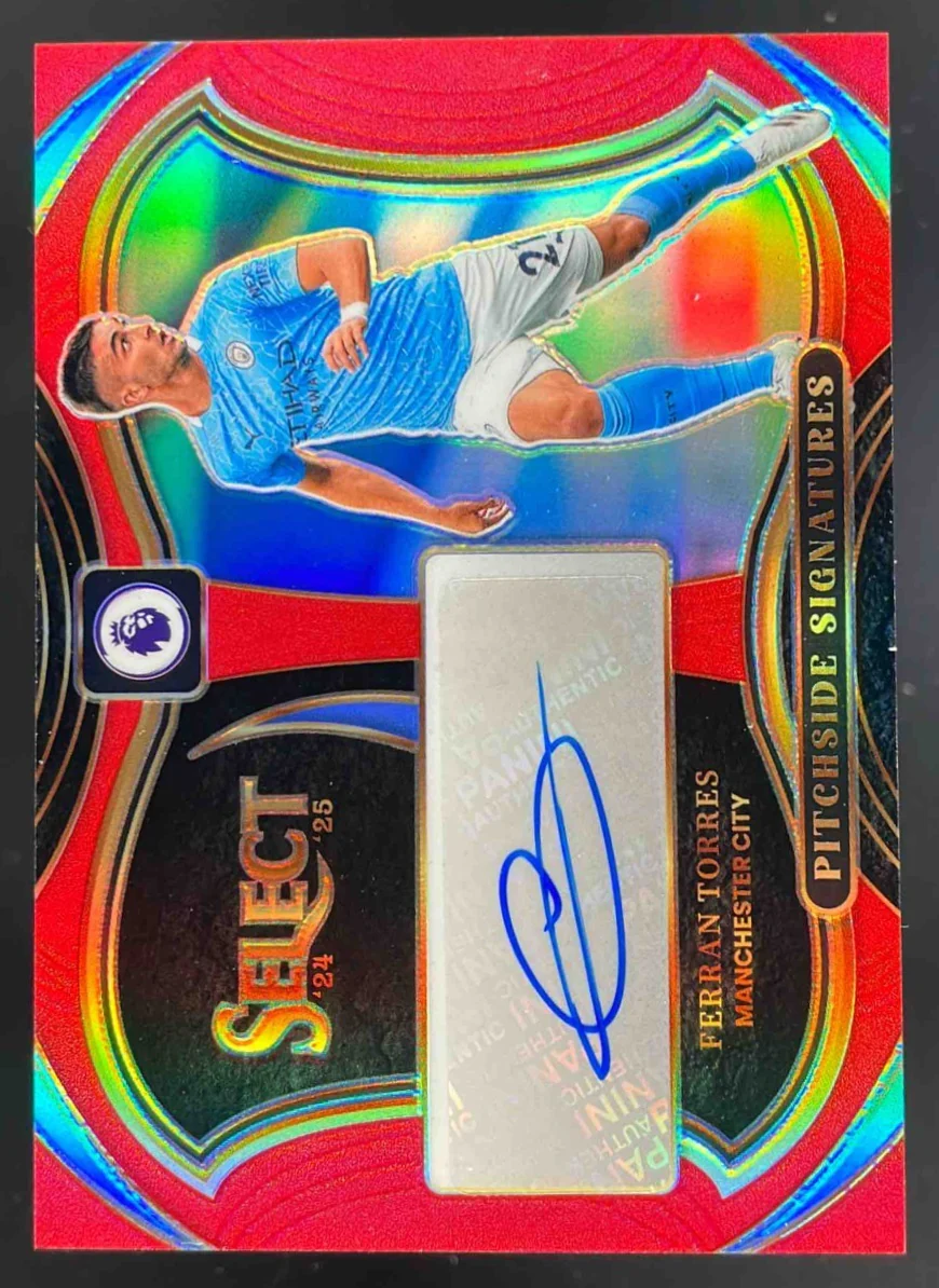 2024-25 Select Premier League Pitchside Signatures Red #PS-FT Ferran Torres Auto