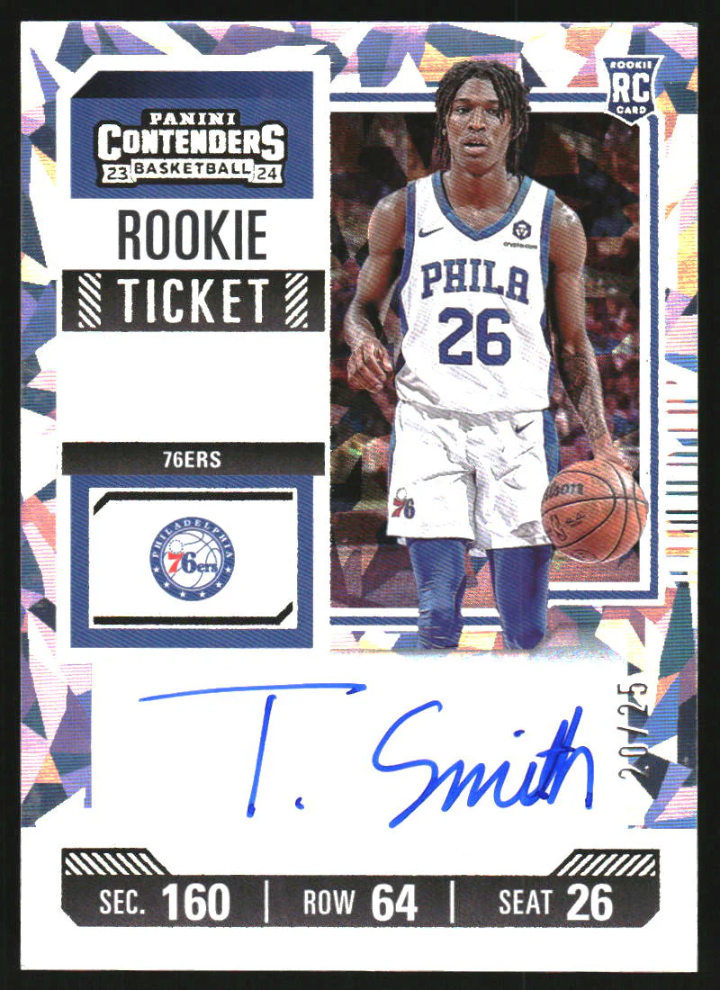 2023-24 Panini Contenders Cracked Ice Ticket #145 Terquavion Smith RC Auto /25