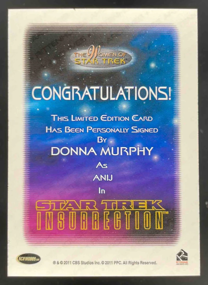2011 The Women of Star Trek Autograph Donna Murphy as Anij Auto - Image 2