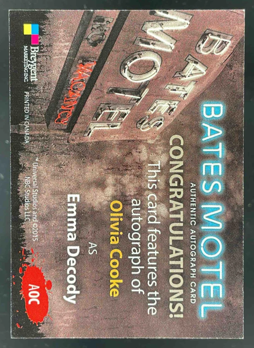 2015 Breygent Bates Motel Autograph Olivia Cooke as Emma Decody Auto - Image 2
