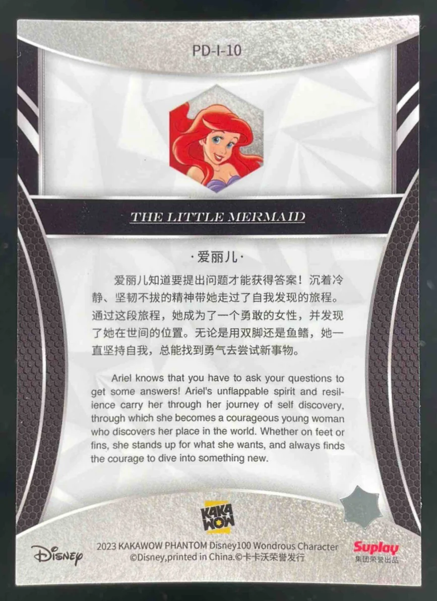 2023 Disney Disney100 Years Of Wonder Silver Holo #PD-I-10 Ariel - Image 2