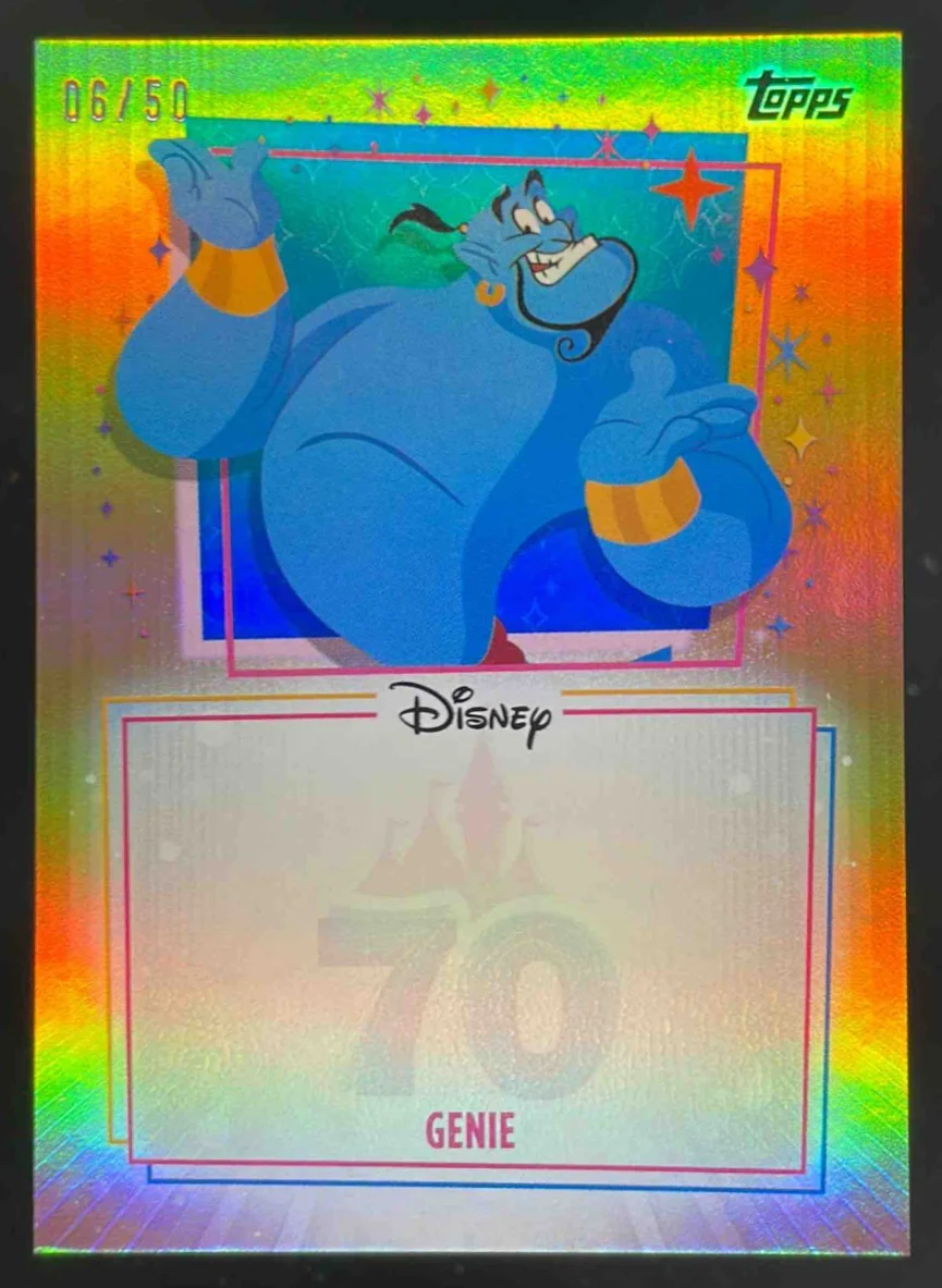 2025 Topps Disneyland 70th Anniversary Unsigned Opportunity Gold #UAGN Genie /50