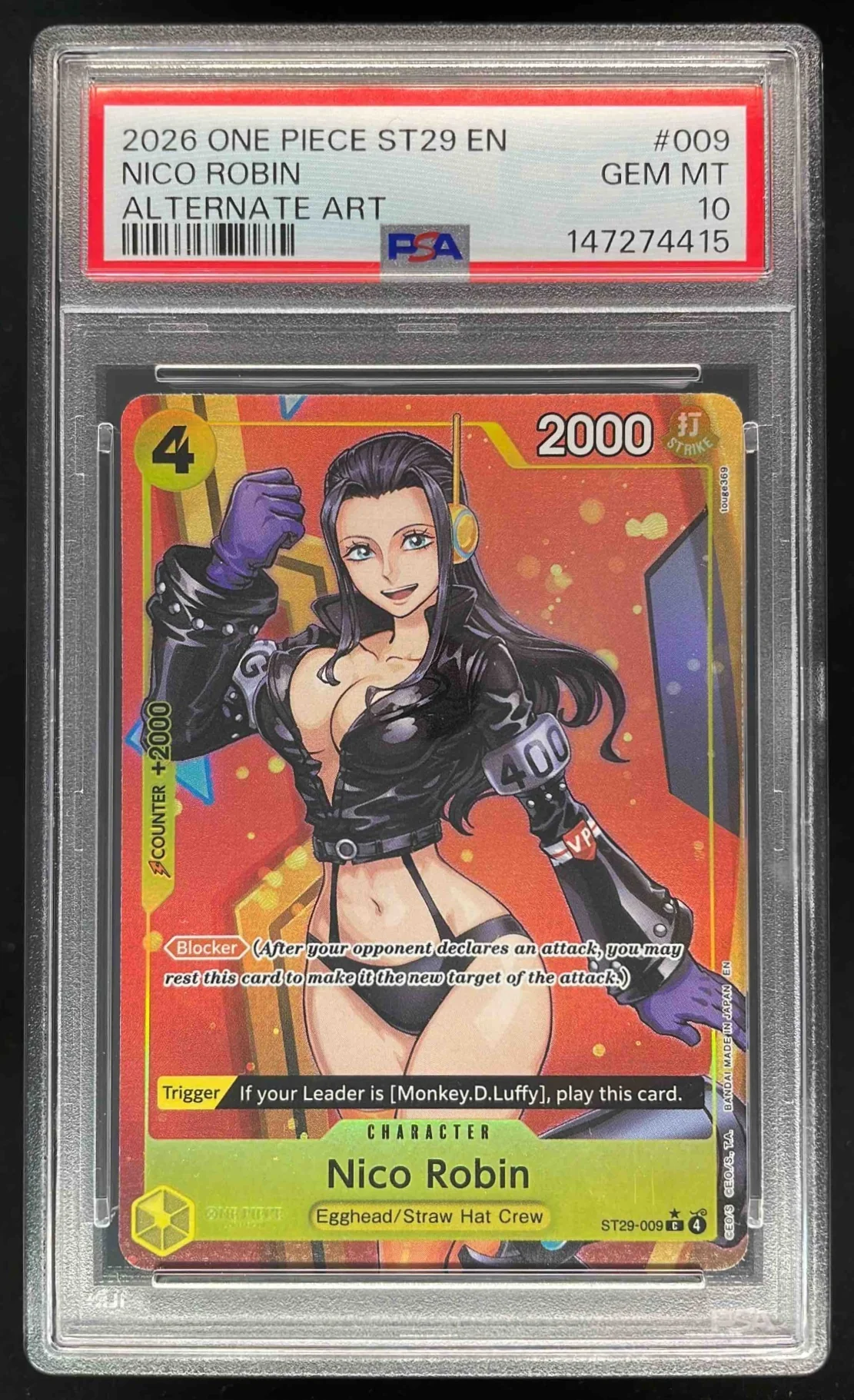 2026 One Piece ST29 EN #009 Nico Robin Alternate Art PSA 10