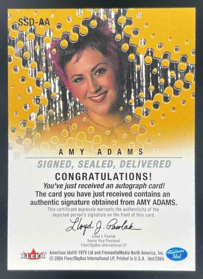 2004 Fleer American Idol Season 3 Signed Sealed Delivered #SSD-AA Amy Adams Auto - Image 2
