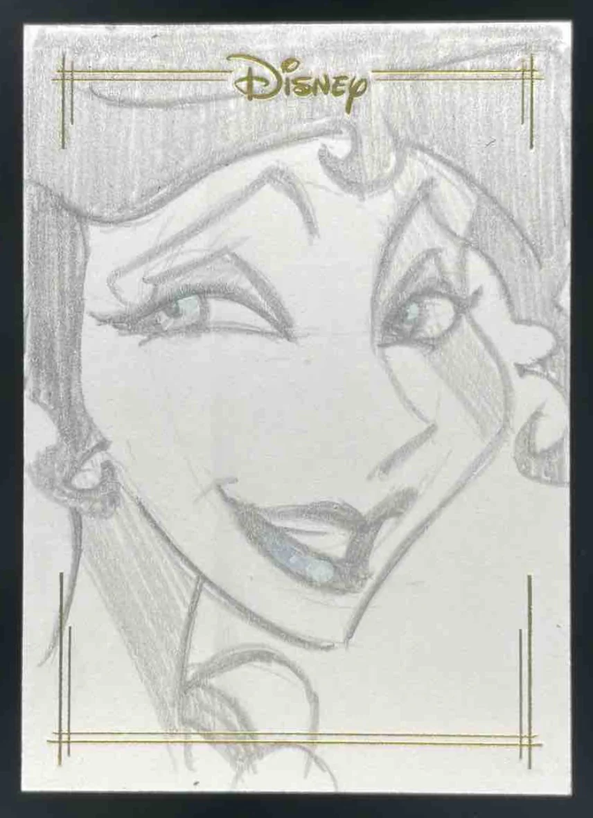 2025 Topps Chrome Disney Sketch Artists Gold Foil #NNO Jessica Hikman Auto 1/1