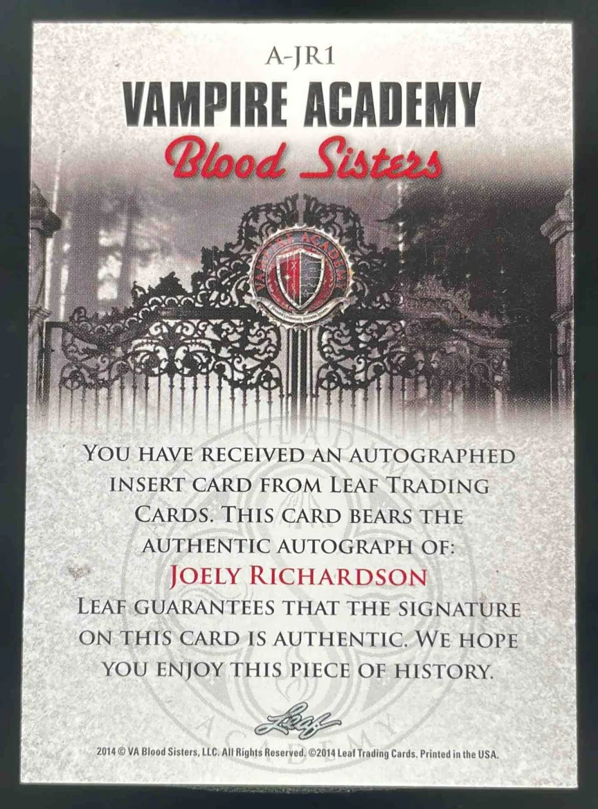 2014 Leaf Vampire Academy: Blood Sisters Autographs #A-JR1 Joely Richardson Auto - Image 2