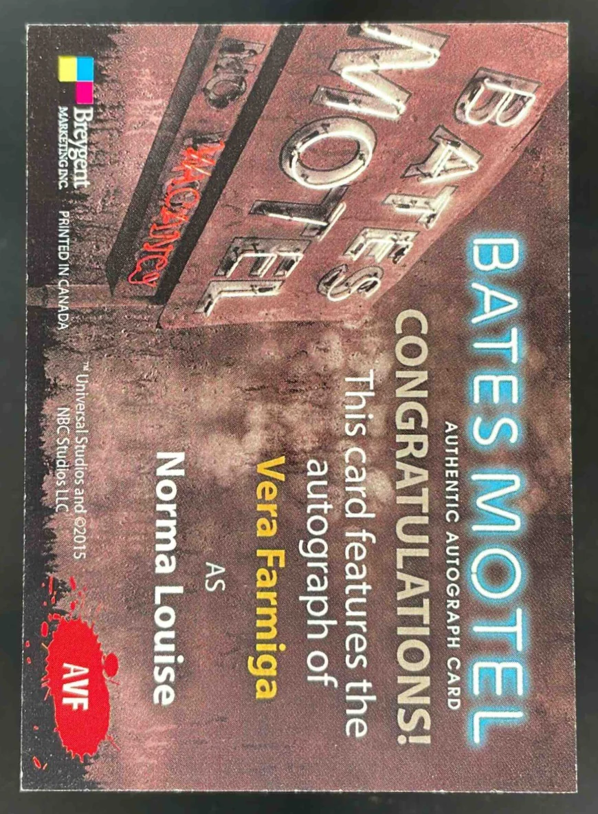 2015 Breygent Bates Motel Autograph Vera Farmiga as Norma Louise Auto - Image 2