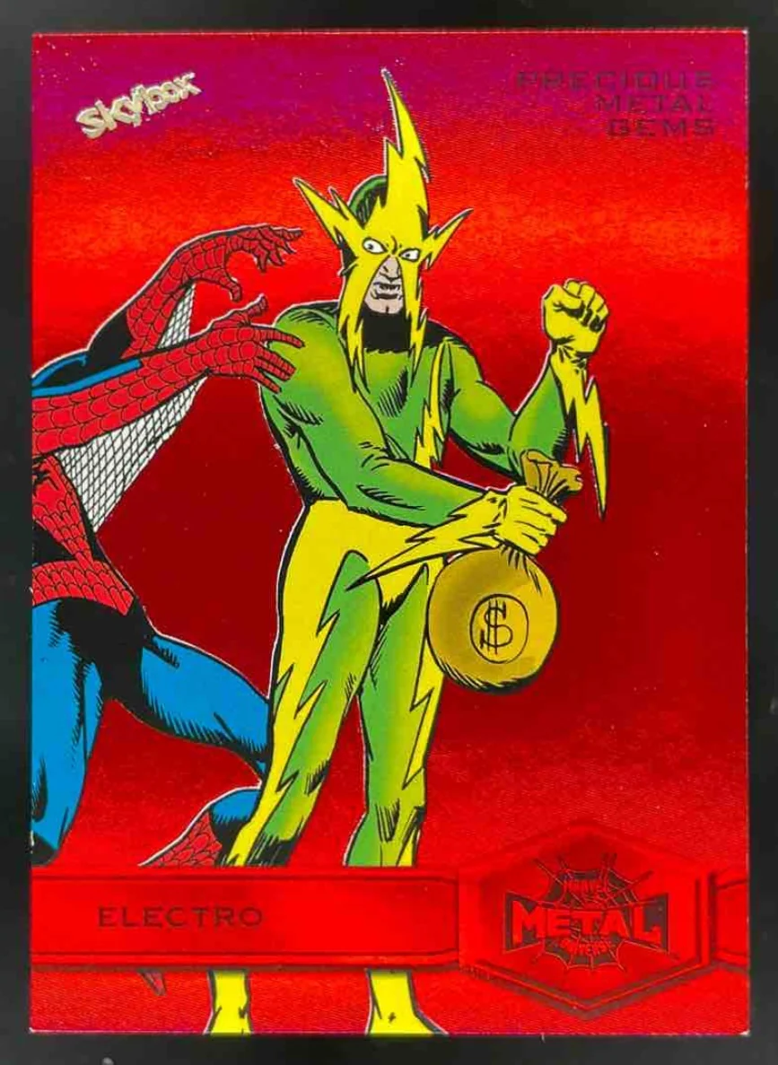 2021 Skybox Metal Universe Marvel Precious Metal Gems Red #125 Electro /100