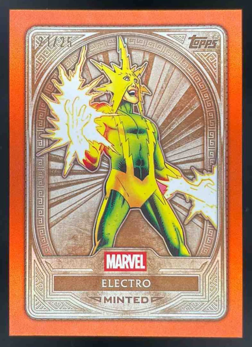 2025 Topps Mint Marvel Orange Foil #12 Electro Bronze /25
