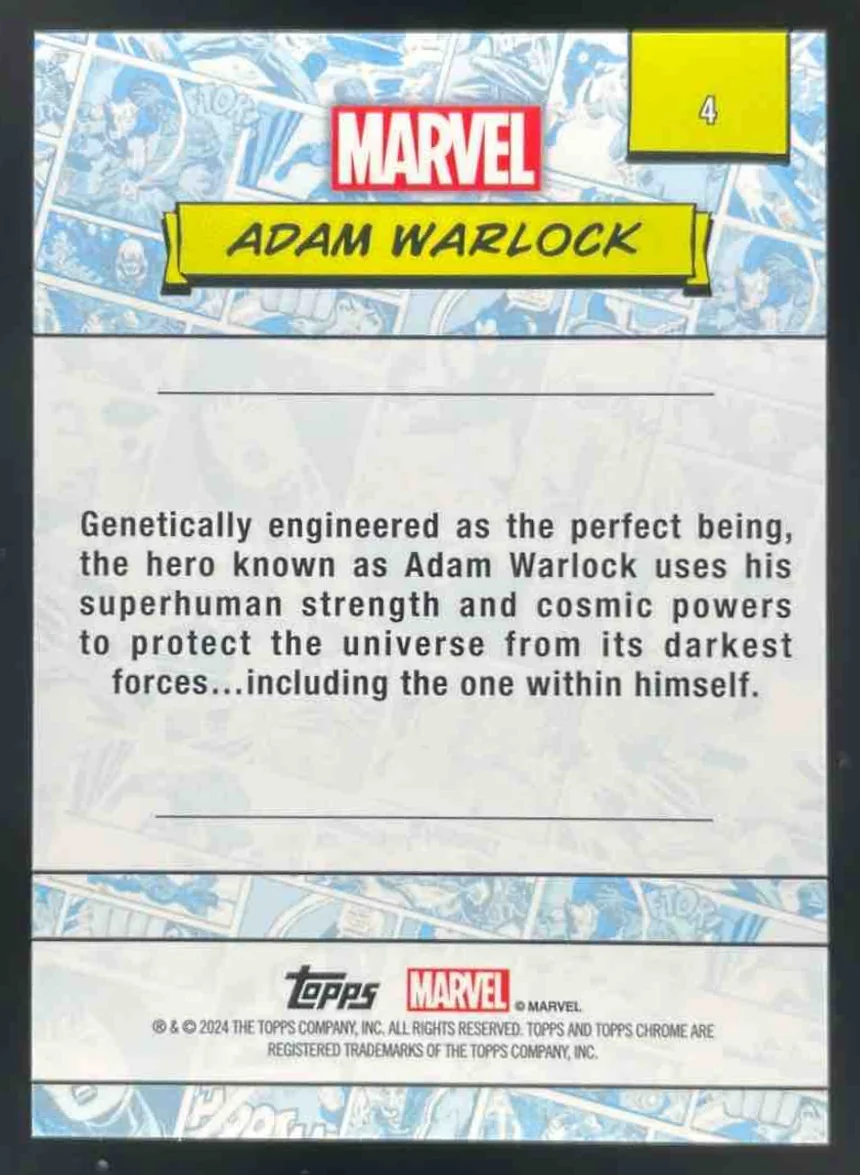 2024 Topps Chrome Marvel Gold Wave Refractor #4 Adam Warlock /50 - Image 2