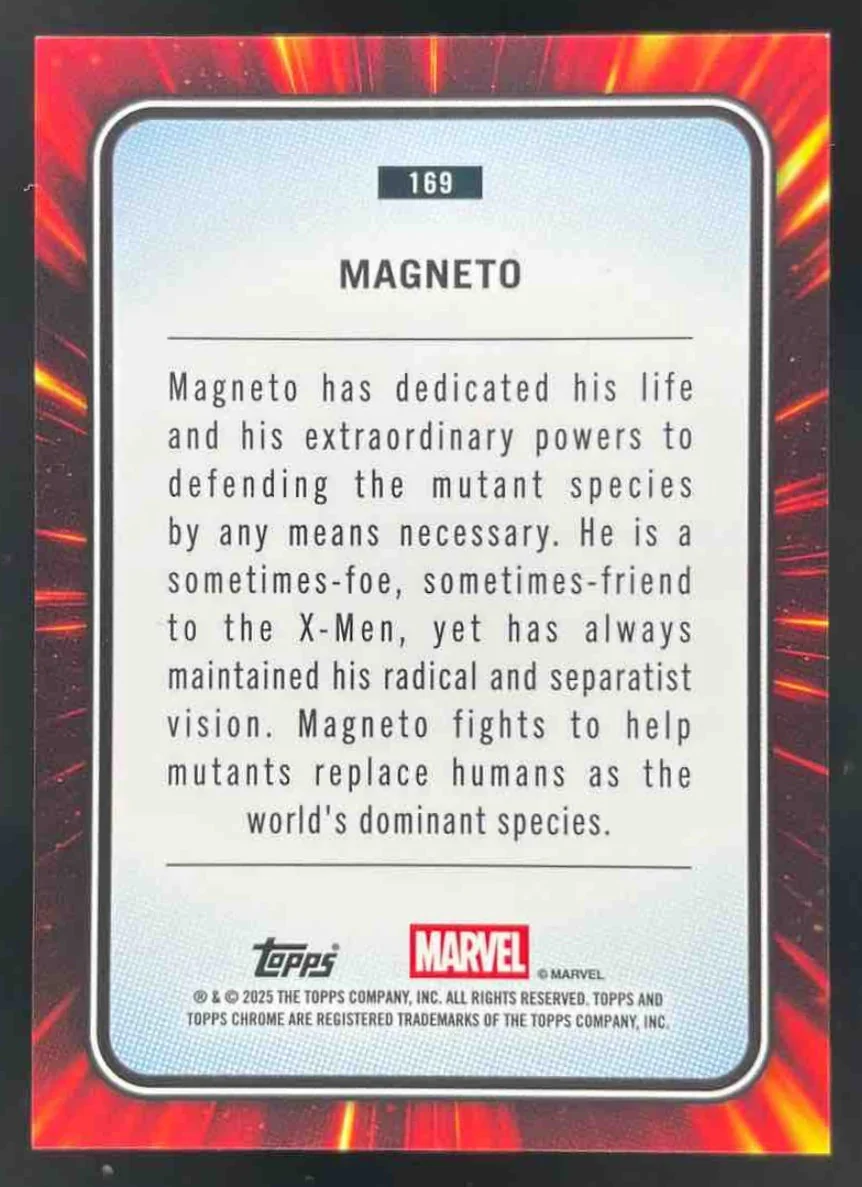 2025 Topps Chrome Marvel Gold Wave Refractor #169 Magneto /50 - Image 2