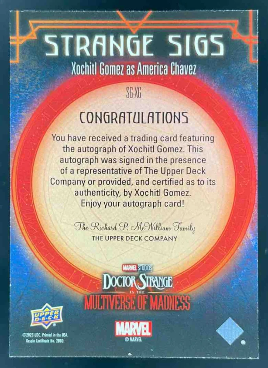 2023 UD Marvel Doctor Strange Multiverse Madness Xochitl Gomez America Chavez - Image 2