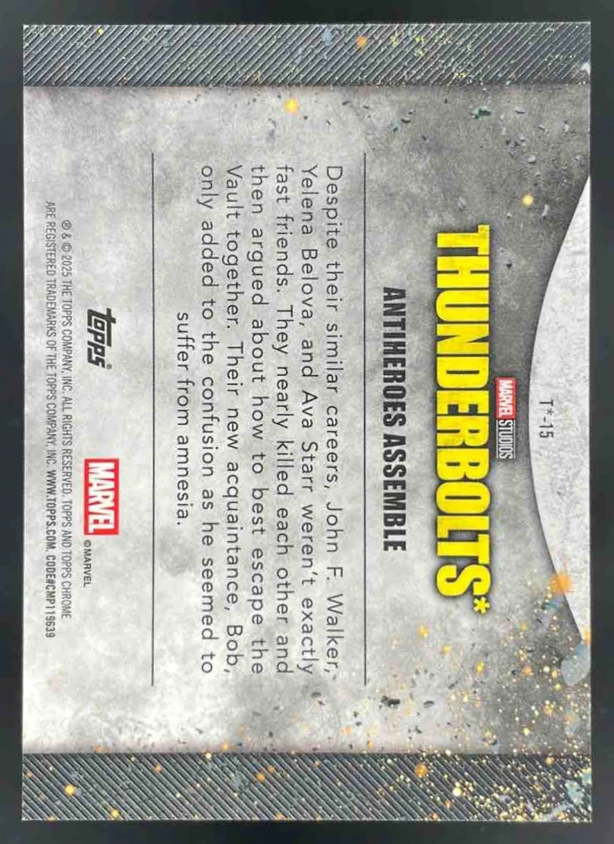 2025 Topps Chrome Marvel Studios Thunderbolts Black #15 Antiheroes Assemble /10 - Image 2
