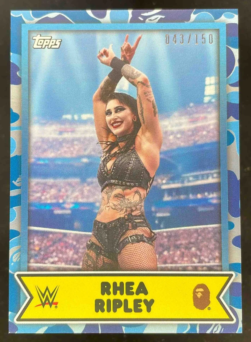 2025 Topps WWE x Bape Blue Camo #13 Rhea Ripley /150
