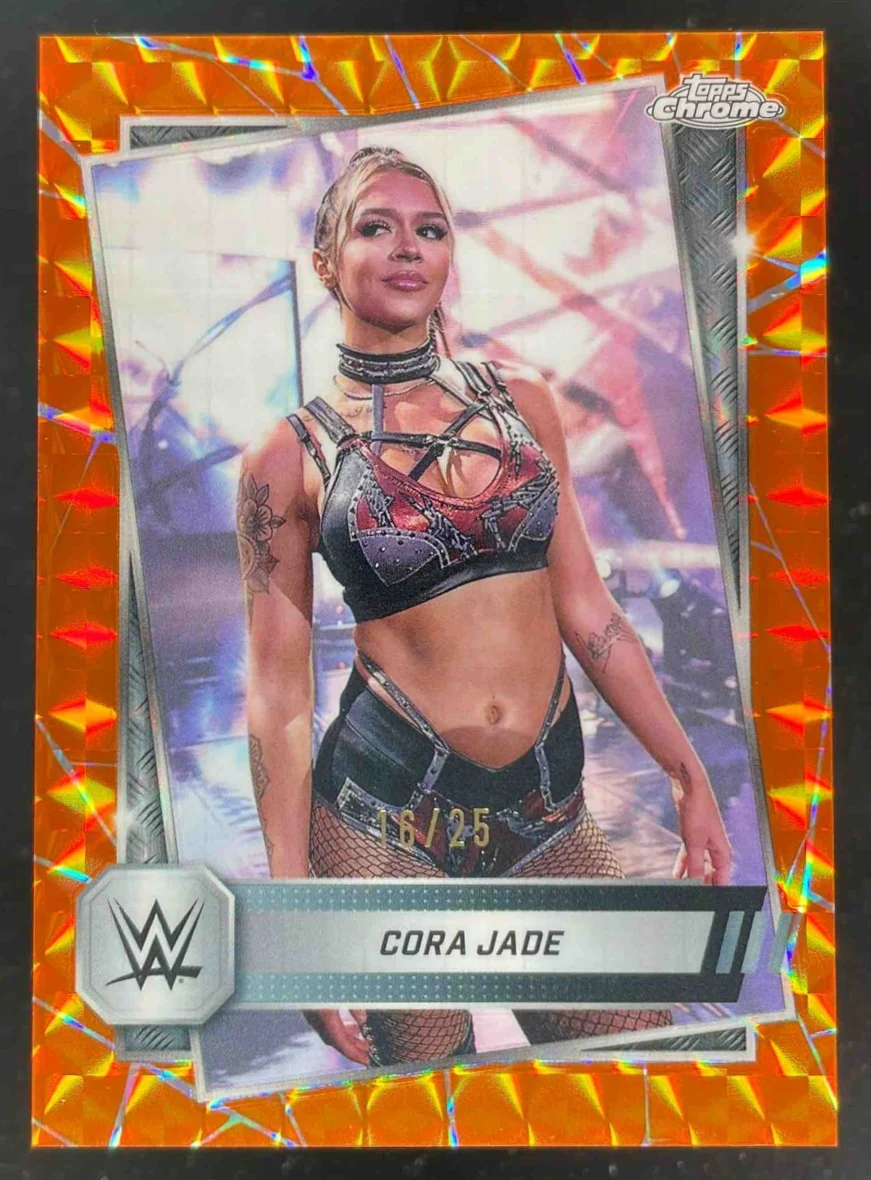 2025 Topps Chrome WWE Orange Geometric Refractors #136 Cora Jade /25