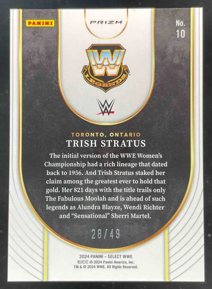2024 Panini Select WWE Icons Blue Prizm #10 Trish Stratus /49 - Image 2