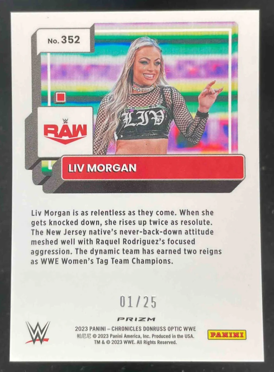 2023 Panini Chronicles WWE Mojo #352 Liv Morgan /25 - Image 2