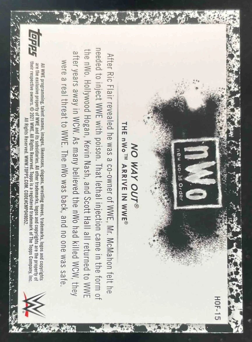 2021 Topps WWE Hall of Fame Tribute #HOF-15 The nWo Arrive in W - Image 2