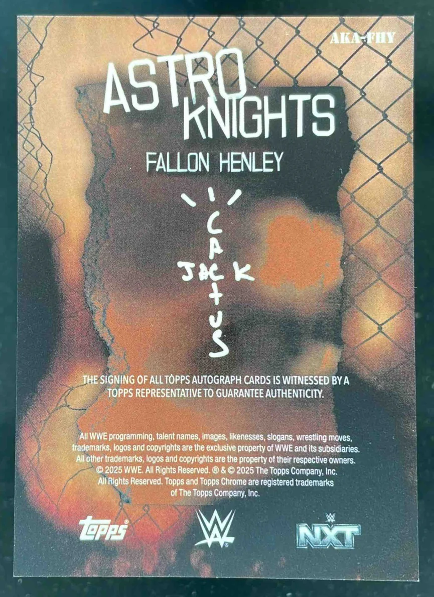 2025 Topps Chrome WWE x Cactus Jack Astroknights #AKA-FHY Fallon Henley Auto - Image 2